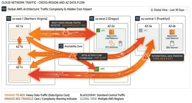 Data transfer costs across AWS regions and availability zones